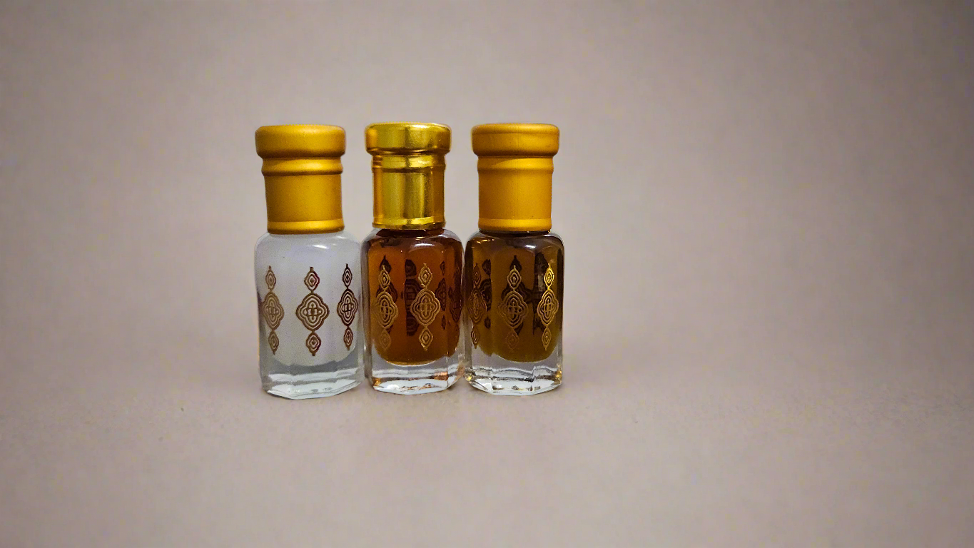 Oud mukhallat, Rose oud, White musk, 6ml each